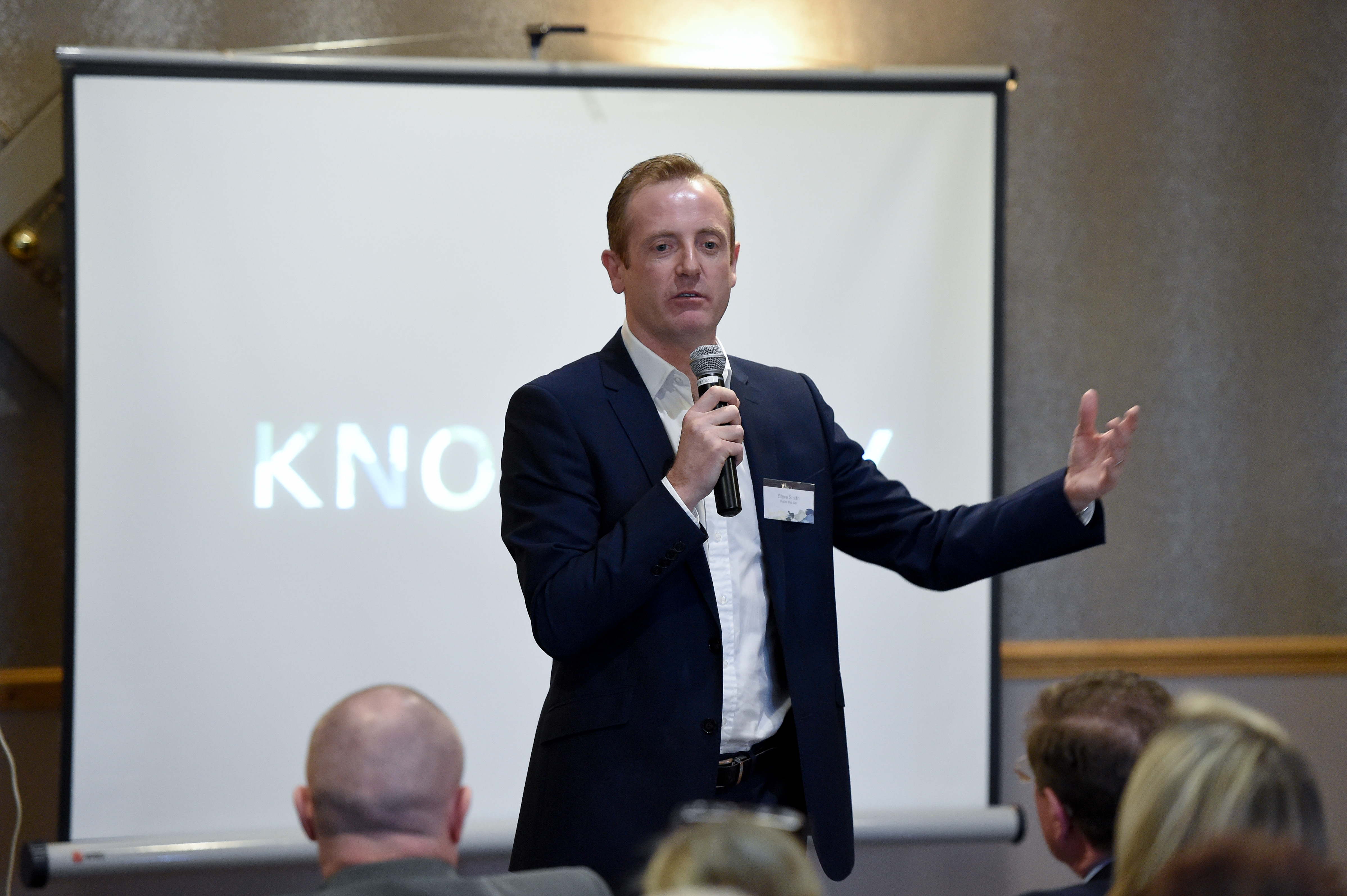 Steve Smith speaking at a Knowsley Ambassadors event