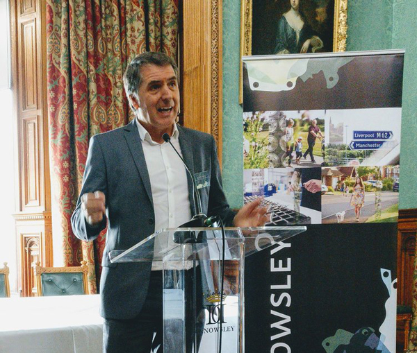 Metro Mayor Steve Rotheram speaking at Knowsley Ambassadors' Event in September 2017